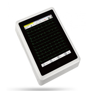 12-канальний електрокардіограф ВЕ1200A з сенсорним дисплеем, пам'яттю на 10000 записів ЕКГ